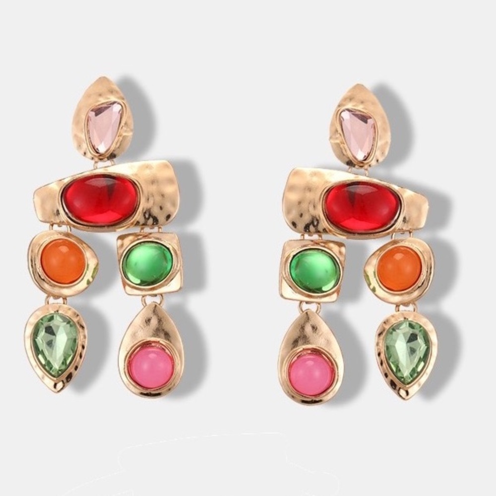 Gold Multicolored earrings - Picture 5 of 6